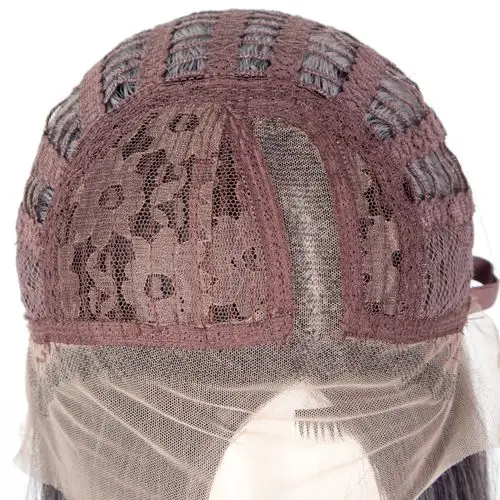 欧美渐变色半手钩前蕾丝 阻燃化纤高温丝假发 黑色发根 可定制