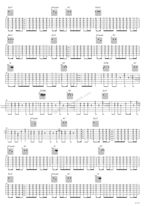 吉他谱overthesealetsgodepapepe