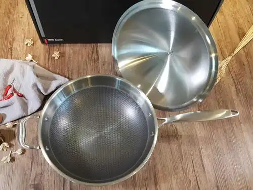 德国双立人不锈钢34公分蜂窝中式炒锅煎锅厚实不易粘锅瑕疵锅