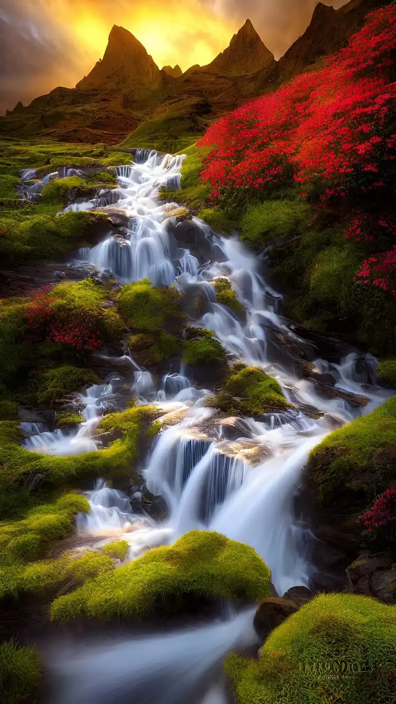 财运风景,见者发财#瀑布美景 #请用你现有的文化描述此景 # - 抖音