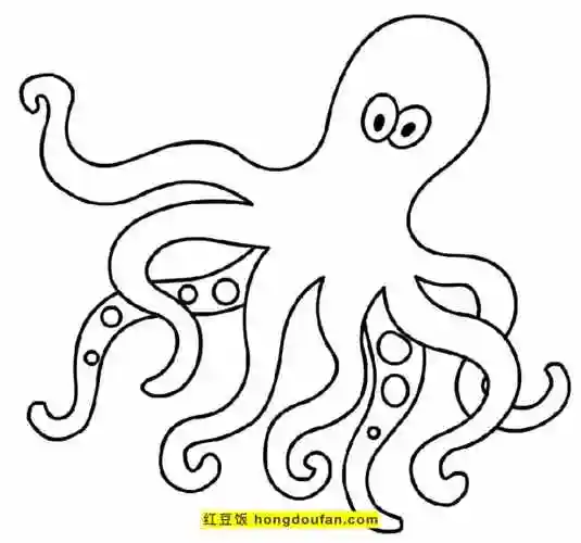 二年级简笔画,假期,假期生活,儿童涂色,儿童画,儿童简笔画,八爪鱼