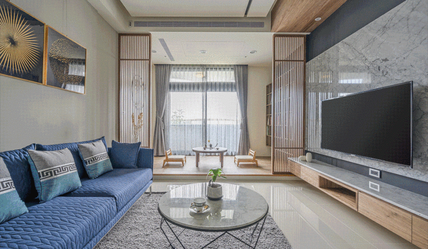 狭长型客厅,99㎡这样设计准没错啦