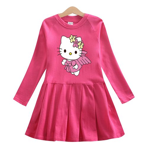 凯蒂猫衣服女童连衣裙2022春秋新款长袖公主裙子连衣裙