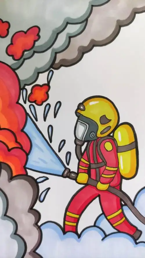 怎么画消防员