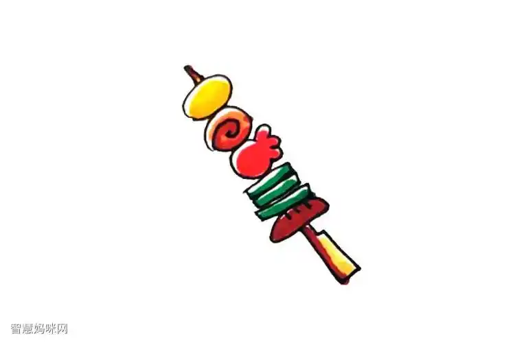 烤串简笔画画法步骤