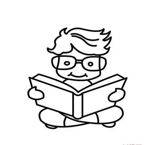 关于读书的简笔画看书的小男生简笔画教程小男孩读书简笔画戴眼镜的小