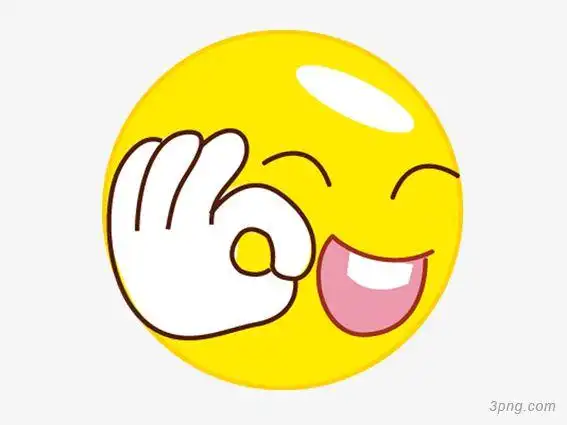 卡通ok笑脸png素材透明免抠图片卡通手绘