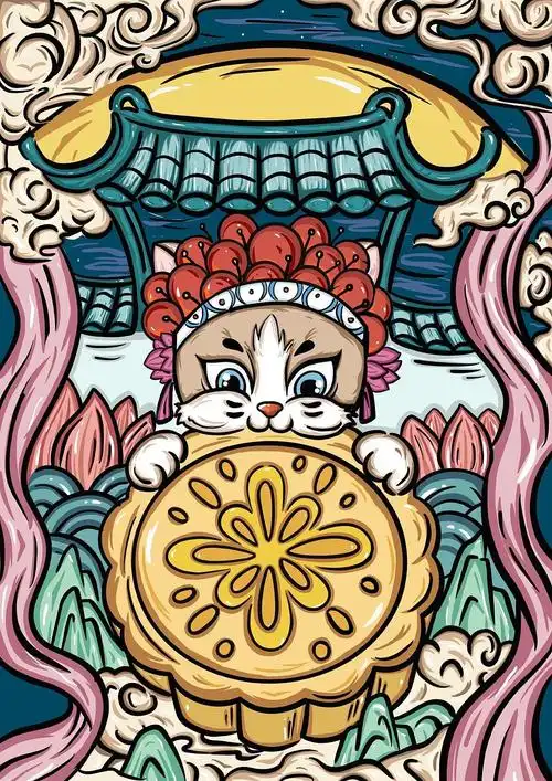 戏曲元素国潮风插画设计