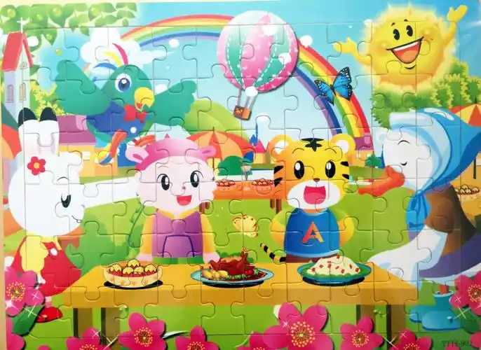 厂家直销批发热卖60片木制卡通动漫拼图智力玩具早教玩具