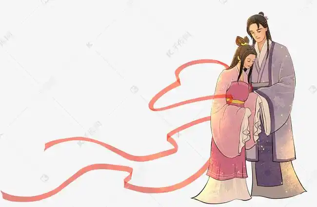 免抠元素 古风人物 古风情侣牛郎织女素材来源:©千库网商用版权