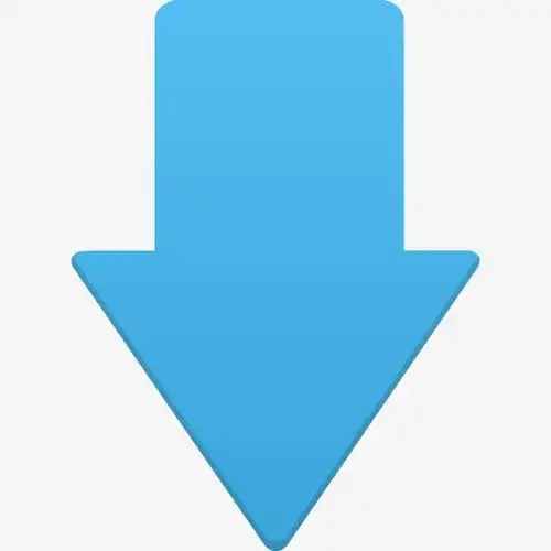 蓝色的下箭头符号图标