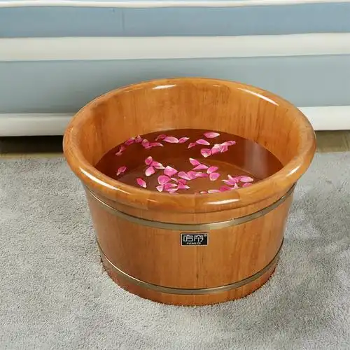 橡木泡脚桶木桶家用泡脚盆实木泡脚木桶木质洗脚盆保温足浴盆木盆