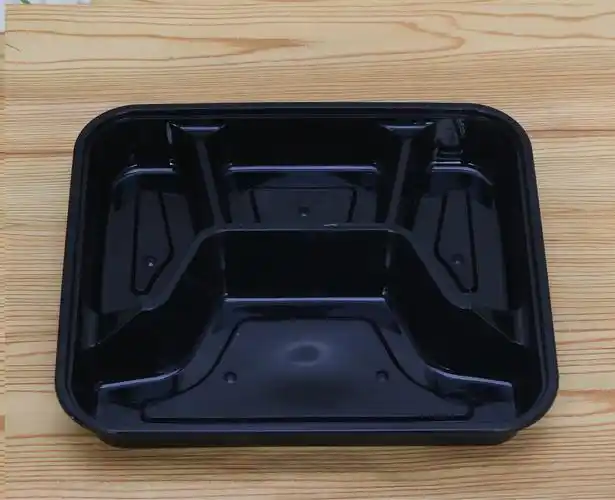 一次性打包盒/黑色/四格/快餐盒/外卖盒/套餐盒