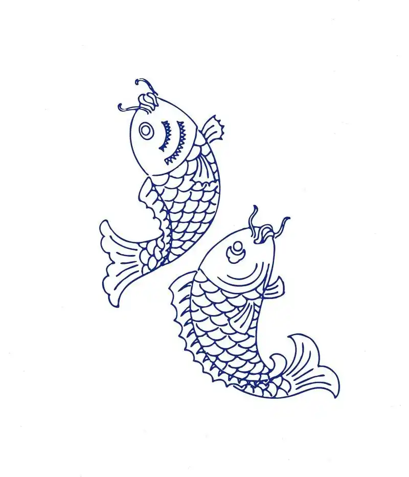 传统古典图案纹饰-鱼纹(14) 鱼纹是中国传统寓意纹样,图案表现为鱼的