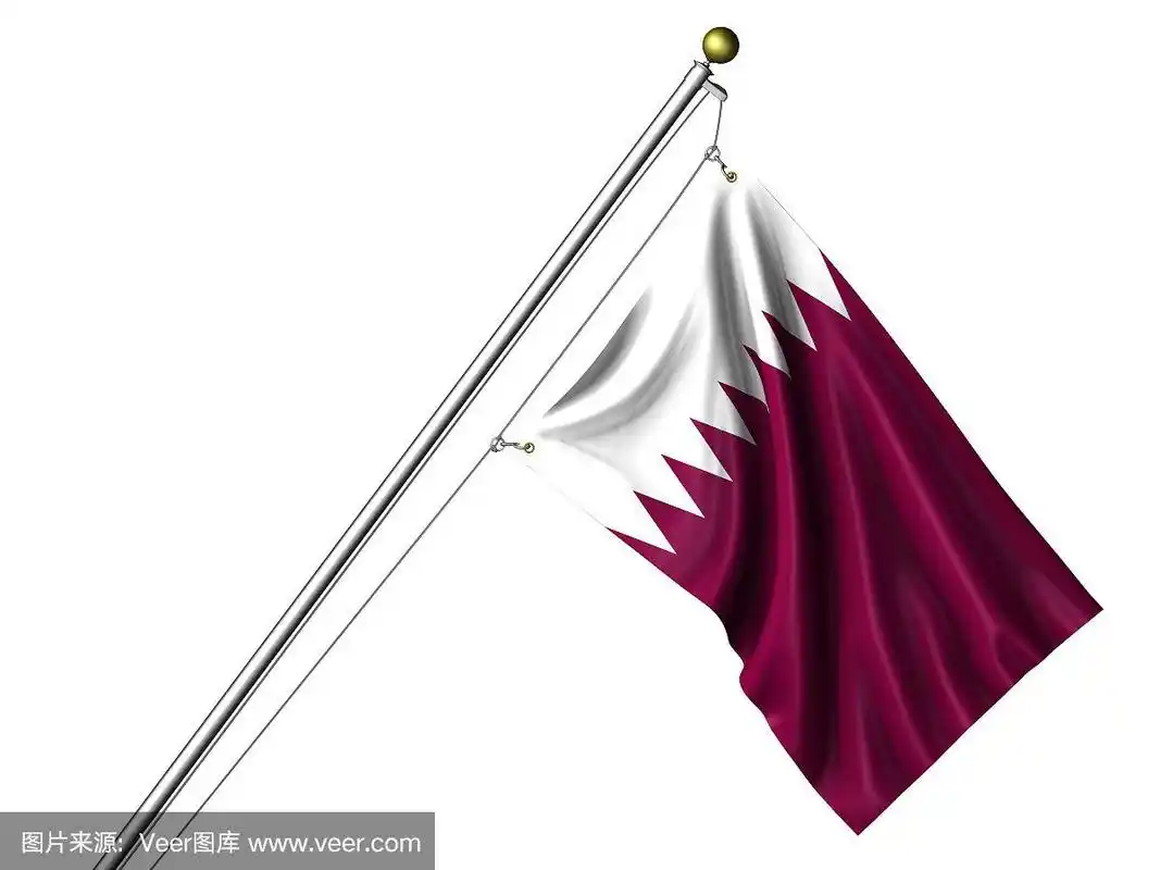 孤立的卡塔尔国旗