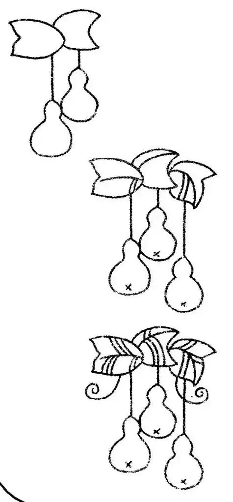 儿童简笔画大树挂葫芦