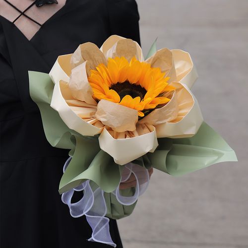 教师节创意礼物圆形向日葵花束套装diy材料自制自己包装包花全套