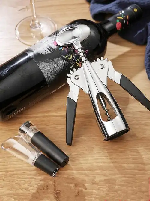 开红酒开瓶器多用途家用不锈钢开酒器手动瓶起子挂墙通用型手指型