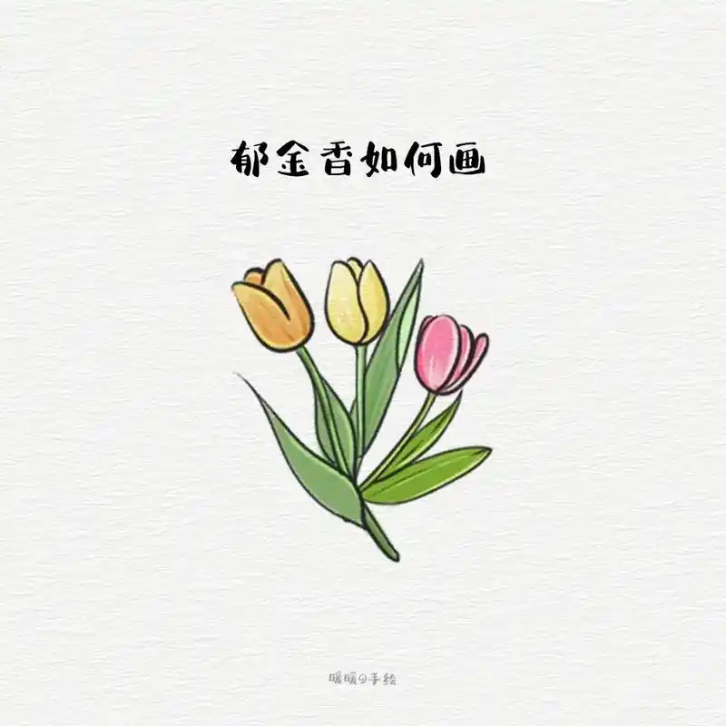 郁金香93如何画.#跟着抖音学画画 用字母u画郁金香93简单 - 抖音