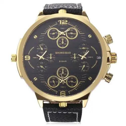 男士大表盘四机芯运动防水商务休闲石英手表_购买_价格_品牌-满集网