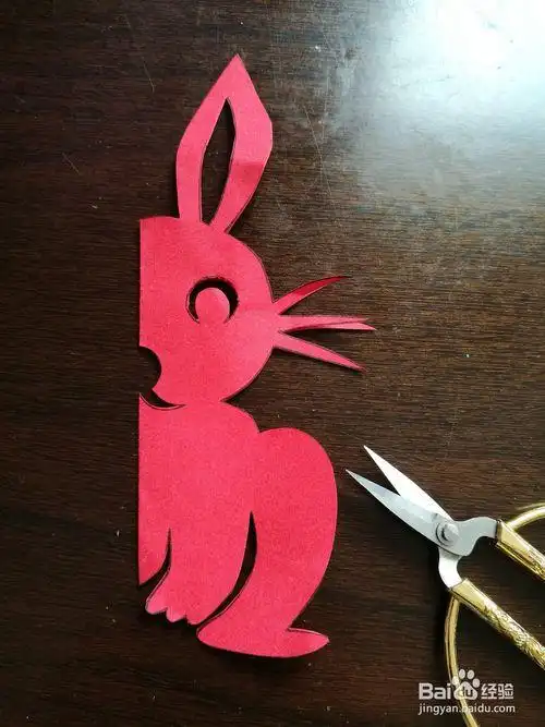 儿童趣味剪纸十二生肖兔子剪纸对称图案大全简单图片兔子儿童动物剪纸