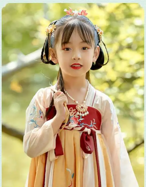 乔僖枫 唐装女儿童汉服女仙气古风小女孩中小学生6-8岁夏古装衣服女10