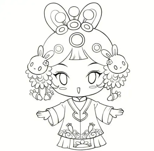 兔子京剧线稿加奇怪的跑单理由07