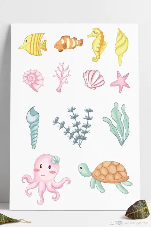装饰图案卡通形象海洋生物