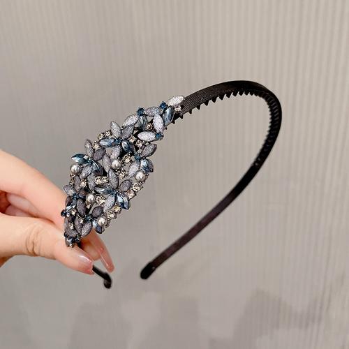 发箍2023新款高档水钻琉璃花朵头窟防滑带齿成人精致发卡韩国头饰