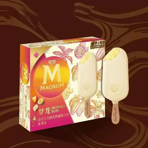 【199减100】和路雪梦龙冰淇淋白巧克力阳光热情果口味64g*4支装_爱购