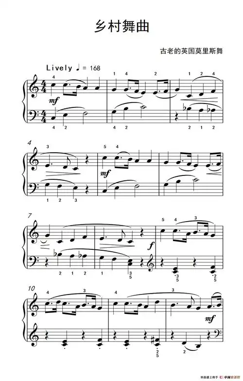 乡村舞曲 - 钢琴谱 - 歌谱简谱大全