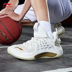 lining李宁男鞋篮球鞋音速7low低帮荣耀黑白金减震一体织运动鞋专业