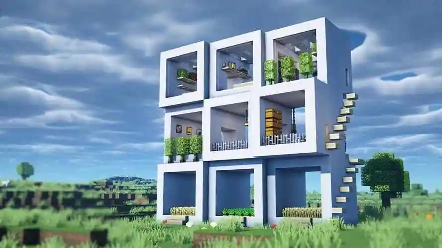 mc玩家的10张白色系设计-我的世界建筑物设计图-气泡游戏网