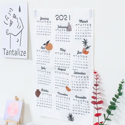 1pc 2021 wall calendar monthly weekly planner agenda organi