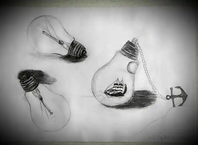 灯泡绘画以及联想