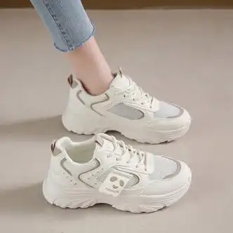 李宁freejumper女鞋春季皮面运动鞋女防水休闲老爹鞋软底轻便跑步鞋