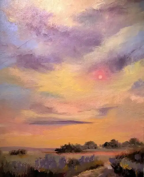 粉彩画中的天空之美,风景中最具情感的元素! - 元艺考