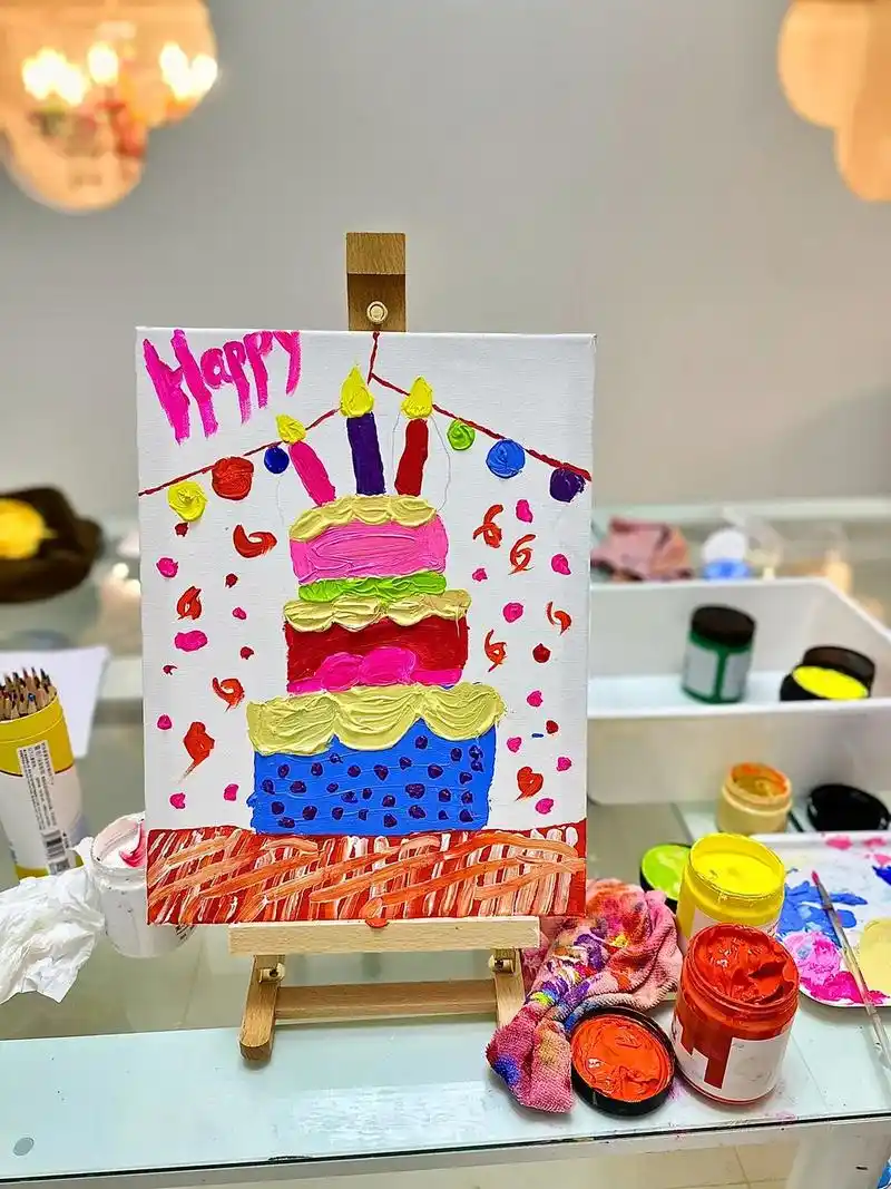 今日绘画《爷爷生日快乐》#儿童绘画作品 #生日蛋糕儿童画 三 - 抖音