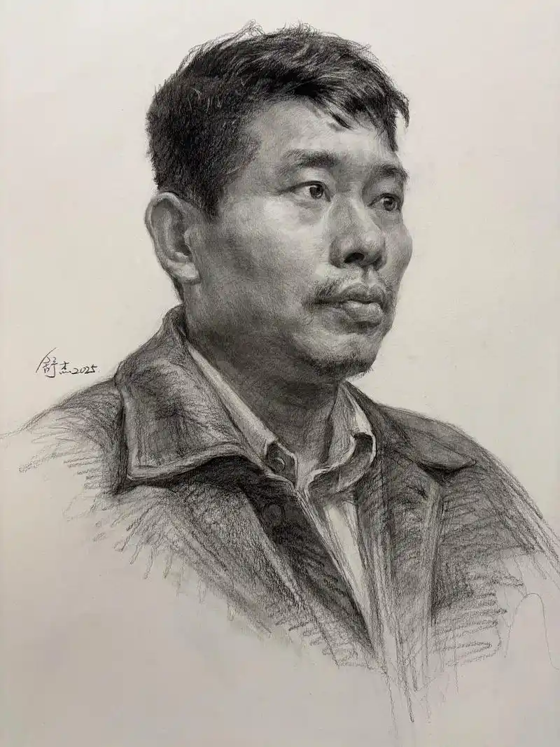 男中年头像.素描的本质就是重复,重复,极致重复直到熟能生