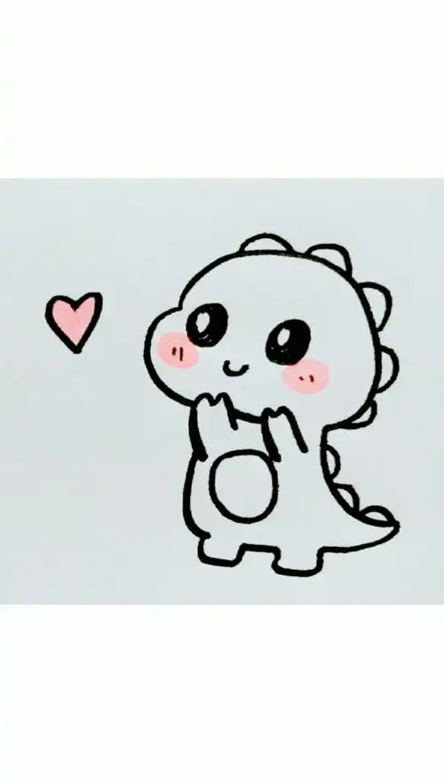 简笔画#这个小恐龙太萌了