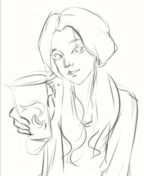 厚涂人像附过程点赞这杯锦鲤好运加成