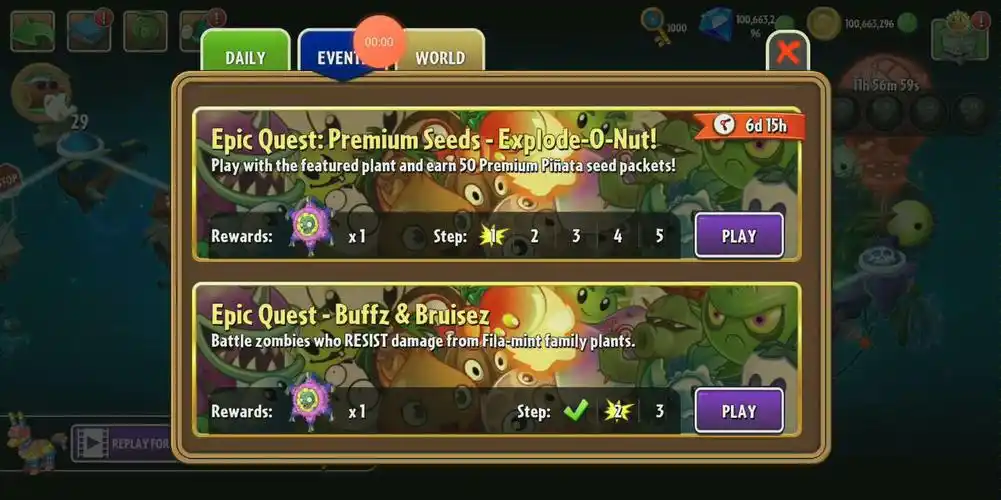 pvz2国际版爆炸坚果史诗任务第一关禁叶