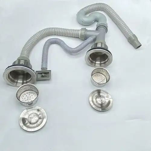 厨房洗菜盆下水管管道配件水槽双槽双盆水池下水器洗碗池排水管子