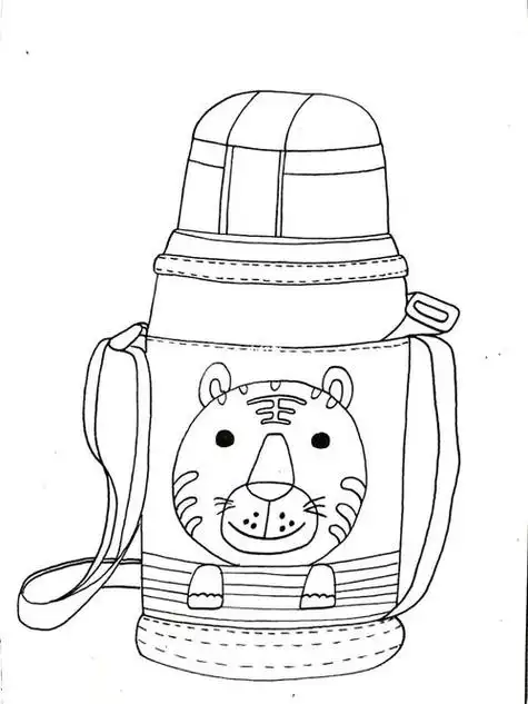 儿童写生 儿童水壶 保温杯创意儿童画简笔画儿童画保温杯简笔画