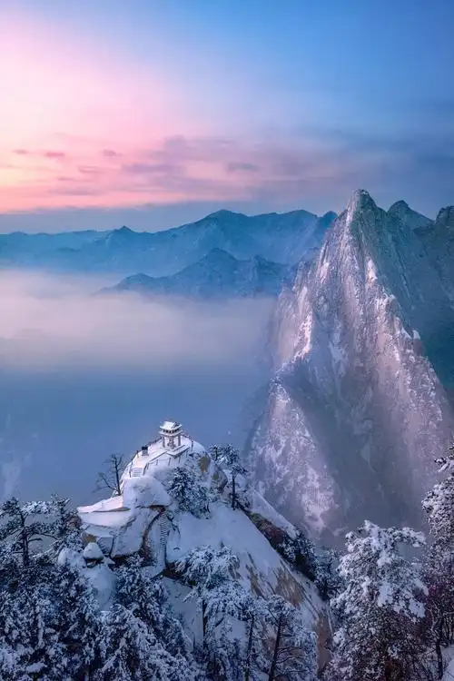 中国山野雪景地图 - 饼干画报