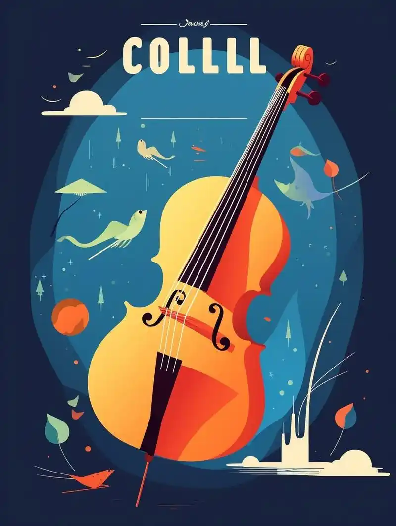 大提琴音乐会海报 咒语:pixar style cioloncello concert poster