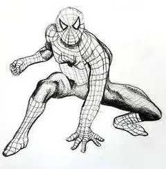 炫酷动漫蜘蛛侠简笔画画法步骤教程蜘蛛侠q版漫威蜘蛛侠简笔画