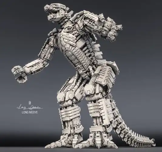 机械哥斯拉建模作品