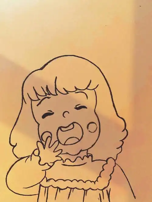 64哈气女孩铅笔画步骤