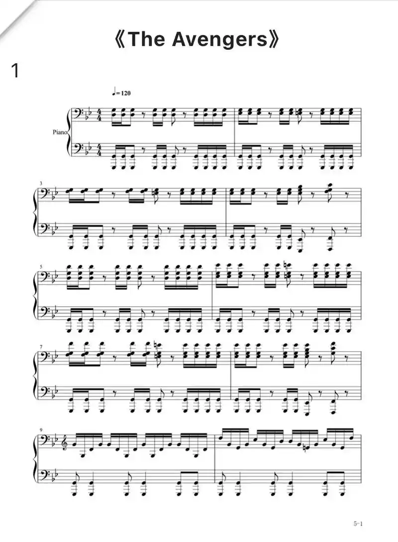 《the avengers》钢琴谱分享#钢琴谱#钢琴曲谱#钢 - 抖音